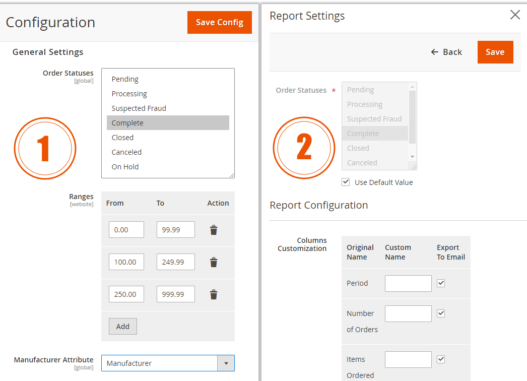 Advanced Reports for Magento 2. Elements Configurations Advanced Reports for Magento 2. Elements Configurations