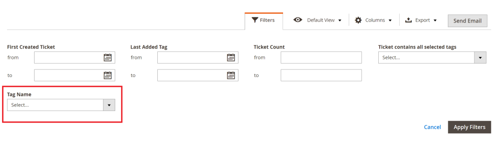 Tag Name Filter | Help Desk Ultimate and Advance Reports for Magento 2