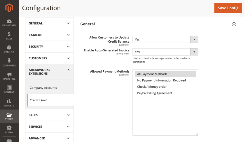 General configurations | B2B Company Credit for Magento 2