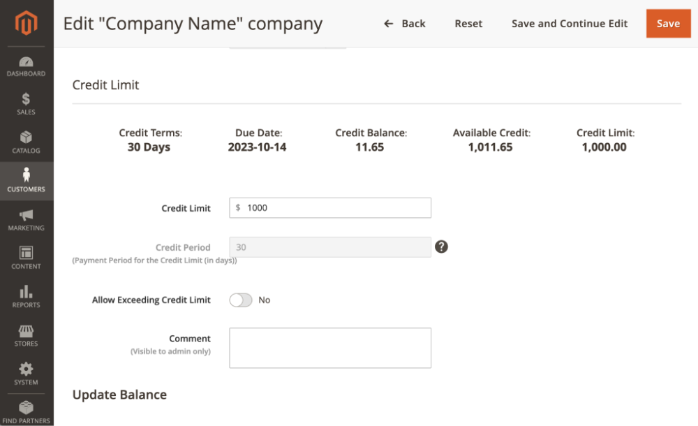Company Accounts Integration | B2B Company Credit for Magento 2