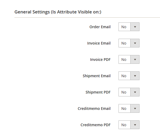 General Display Settings | Order Attributes