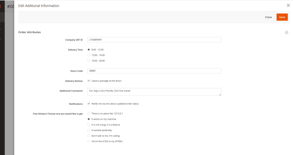 Edit Additional Info_2 | Order Attributes