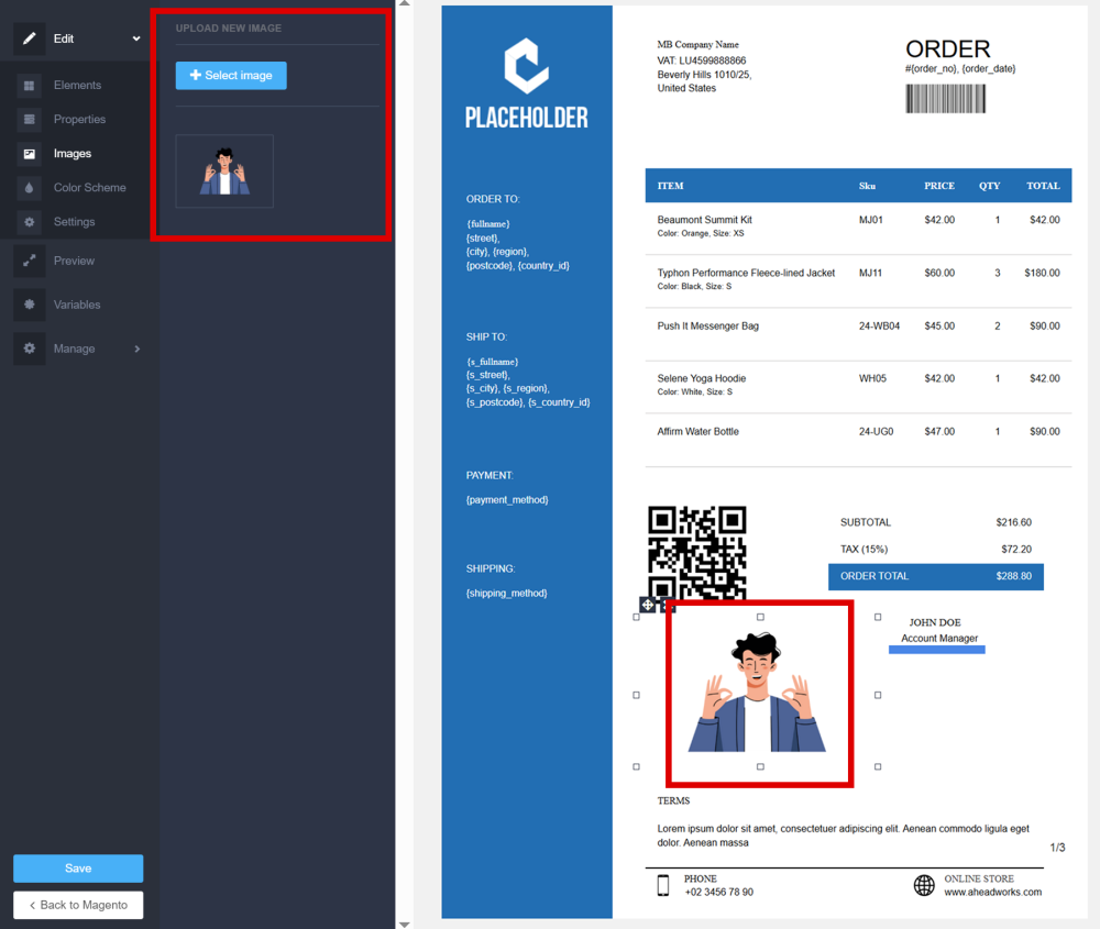 Add Images | Magento 2 PDF Invoice