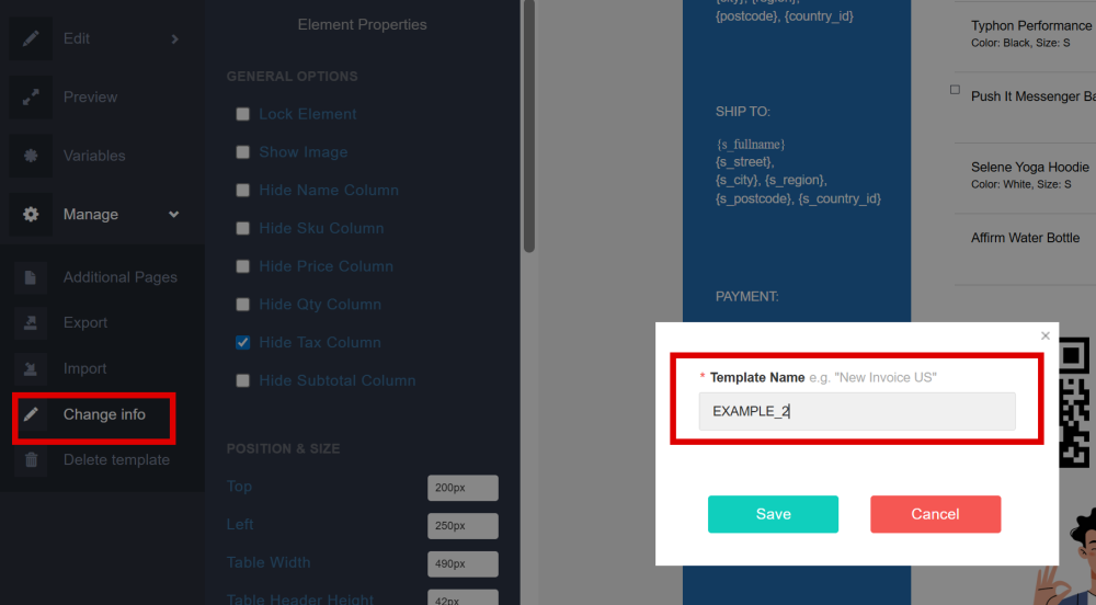 Change Info | Magento 2 PDF Invoice