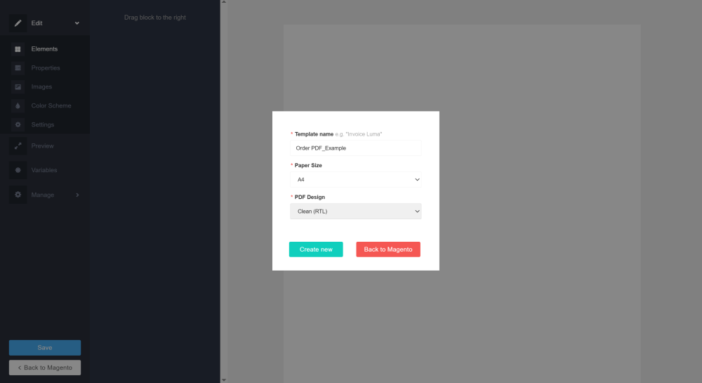 Create Template | Magento 2 PDF Invoice