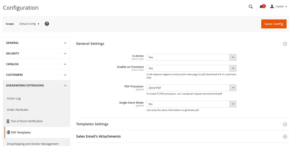 General Settings | Magento 2 PDF Invoice