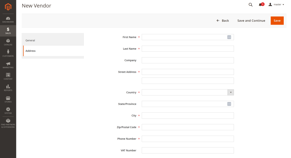 New Vendor Address Settings | Purchase Order and Dropshipping