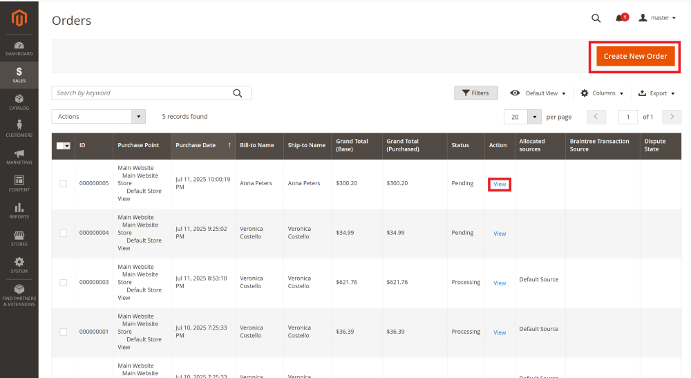 Sales Orders | Purchase Order and Dropshipping