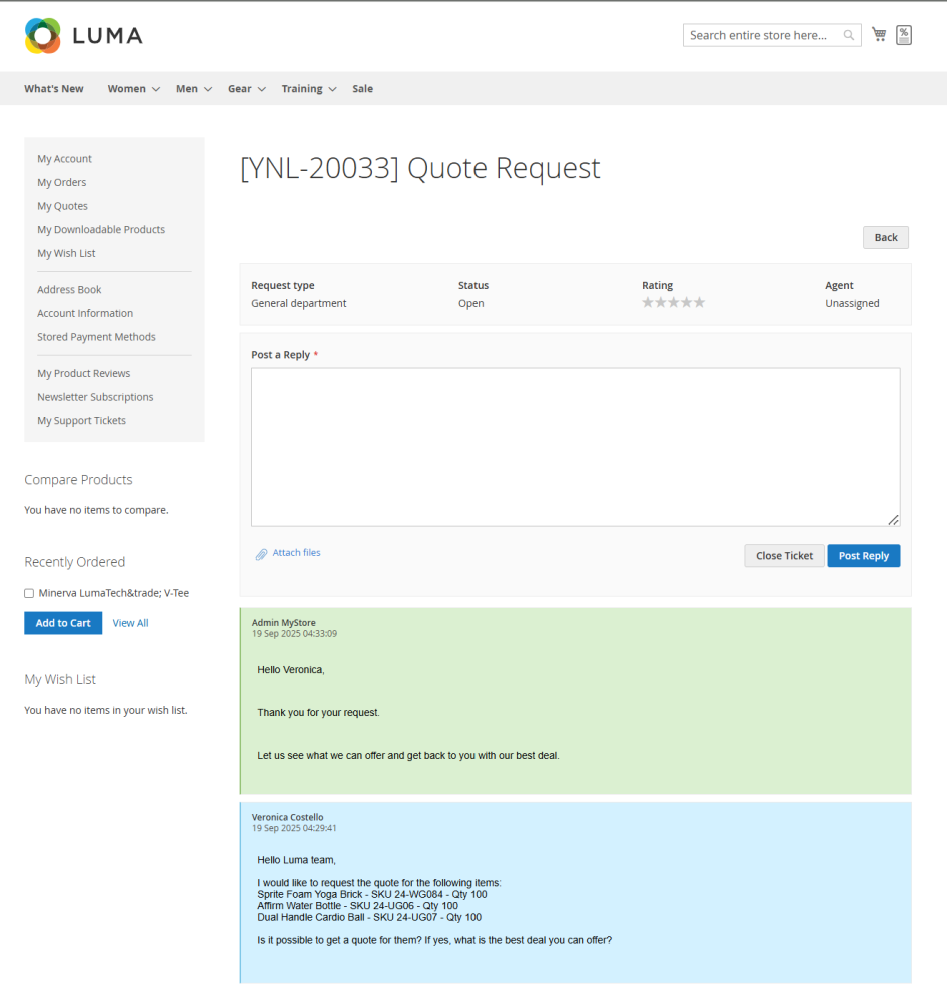 Customer Communication on Storefront | Integration | Purchase Order and Dropshipping