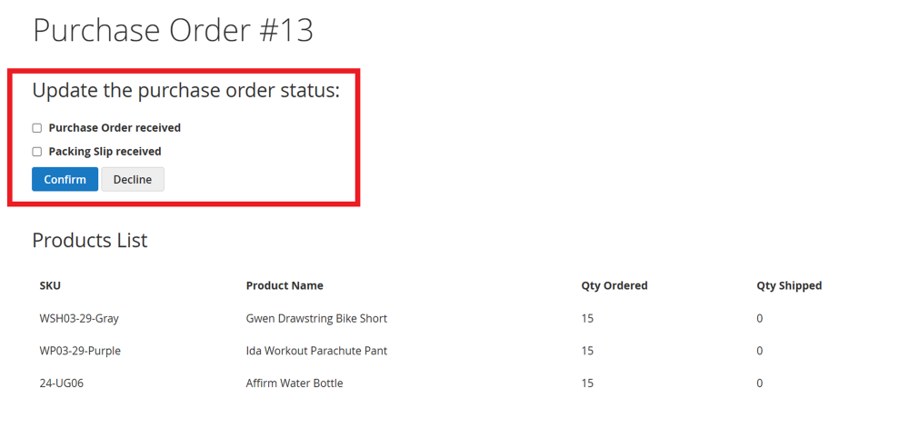 PO Status Update by Vendor | Purchase Order and Dropshipping