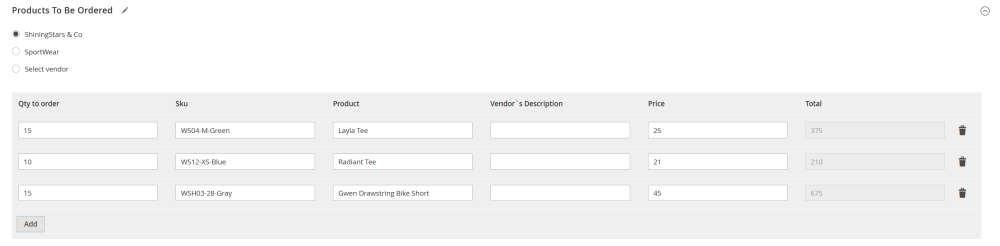 Products to be Ordered | Purchase Order and Dropshipping