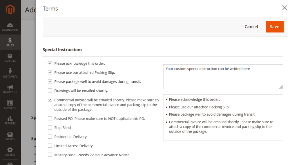 Select Terms | Purchase Order and Dropshipping