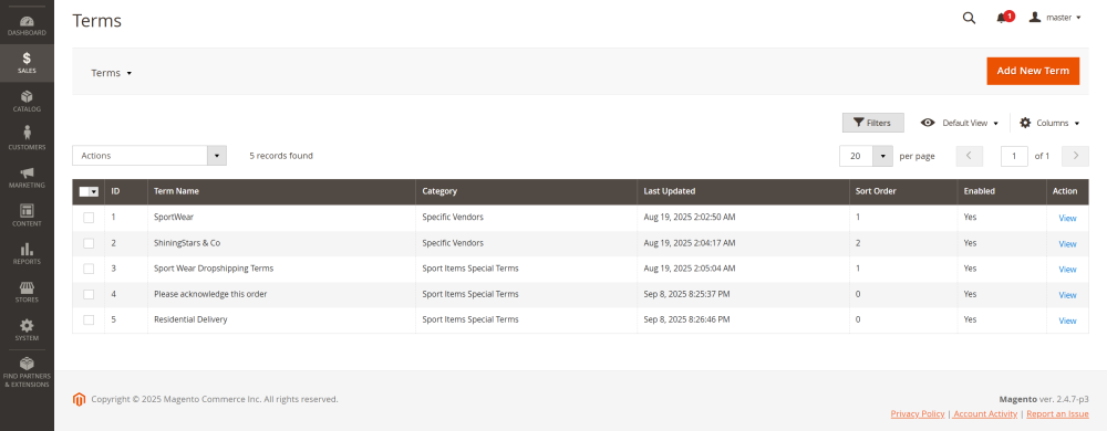 Terms | Purchase Order and Dropshipping
