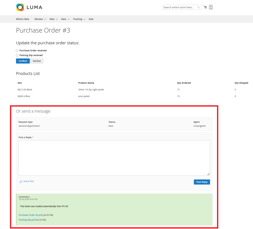 Vendor Reply Form | Integration | Purchase Order and Dropshipping