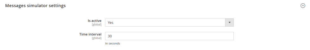 Message Simulator Settings | Recent Sales Notification for Magento 2