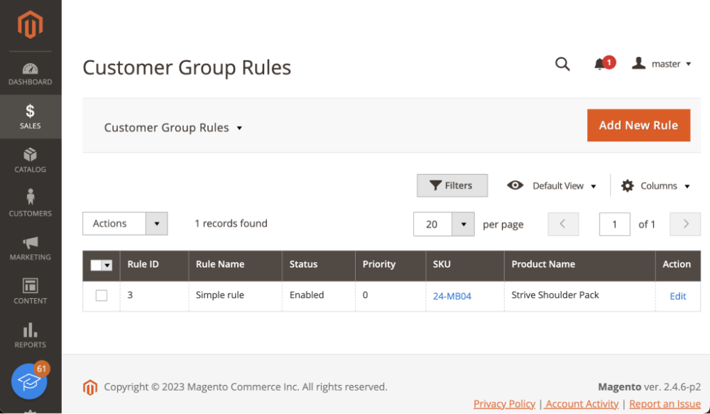 Customer Group Rules Magento 2