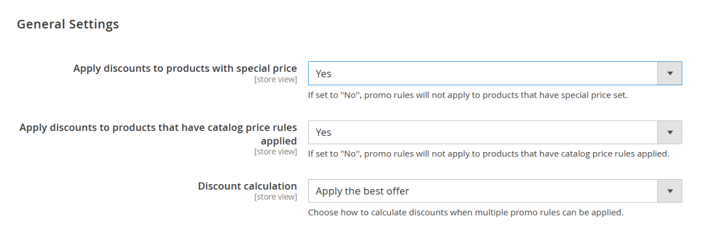General Settings | Special Promotions for Magento 2