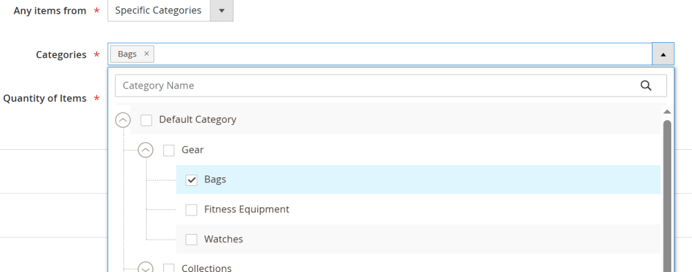 Specific categories | Buy x Get Y | Special Promotions for Magento 2