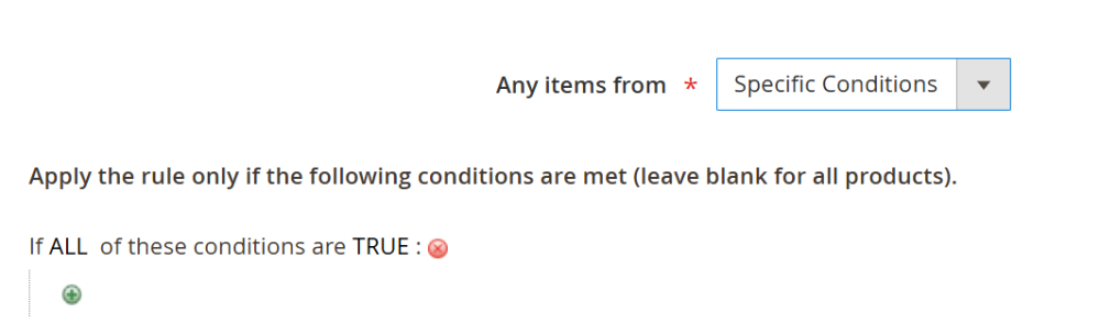 Specific conditions | Spen X Get Y | Special Promotions for Magento 2