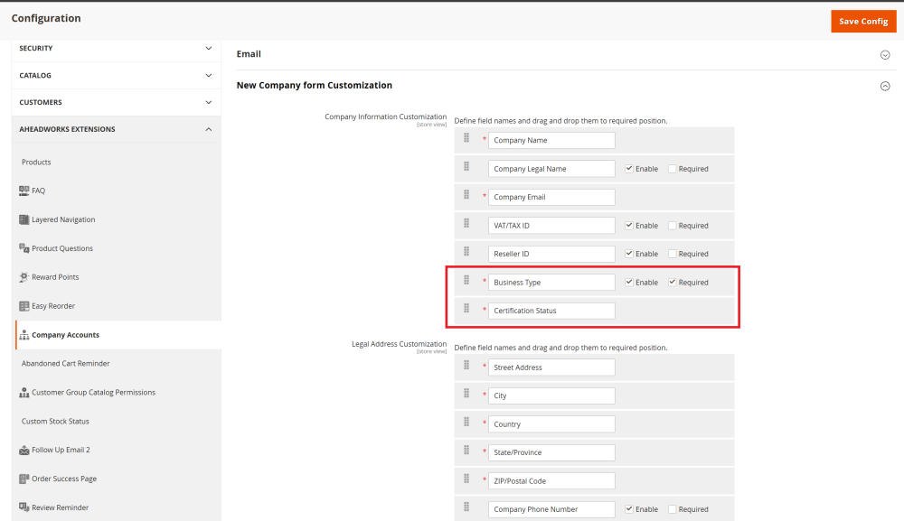 Company Attributes in New Company form Customization | Customer Accounts for Magento 2