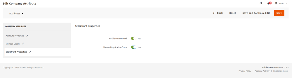  Storefront Properties | Customer Accounts for Magento 2