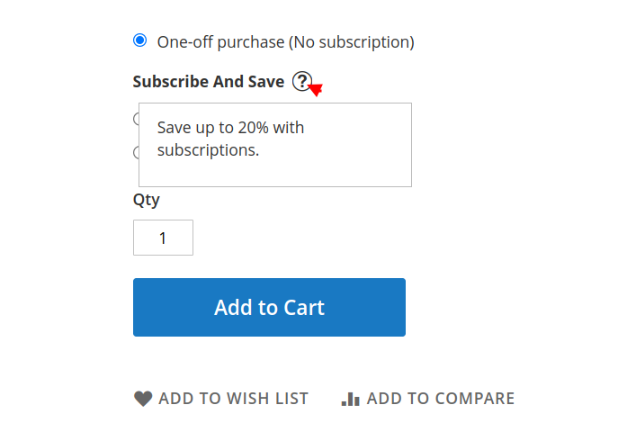 Tooltip for Subscribe And Save | Advanced Subscription Products for Magento 2