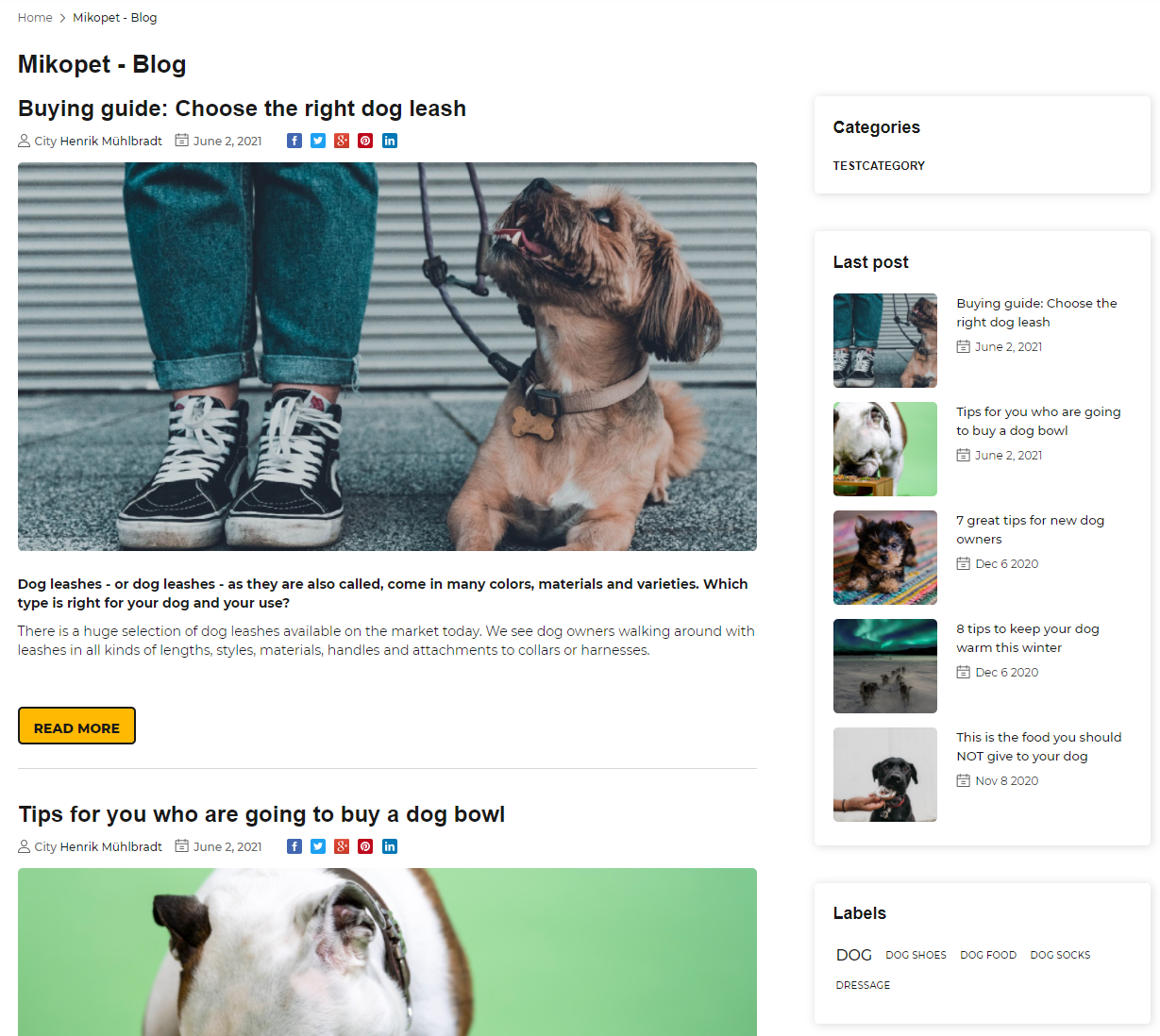 Frontend view | The Blog extension by Aheadworks