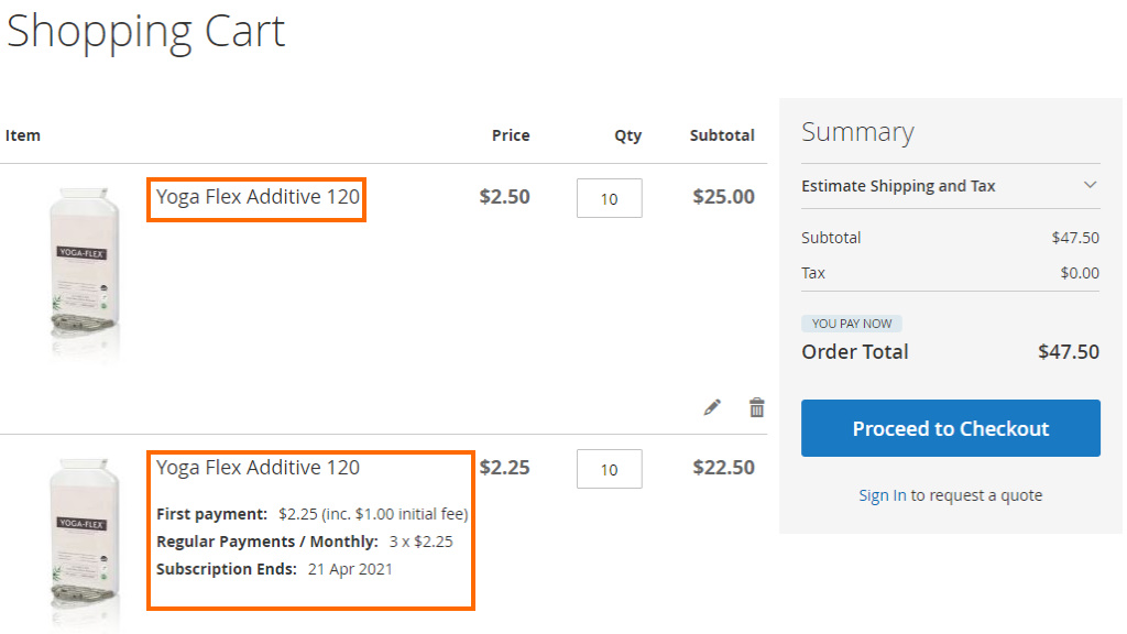 SARP Extension for Magento 2 | Mixed Cart