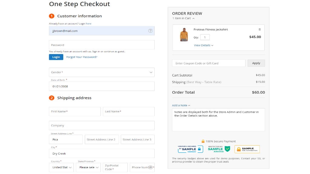 One Step Checkout for Magento 2