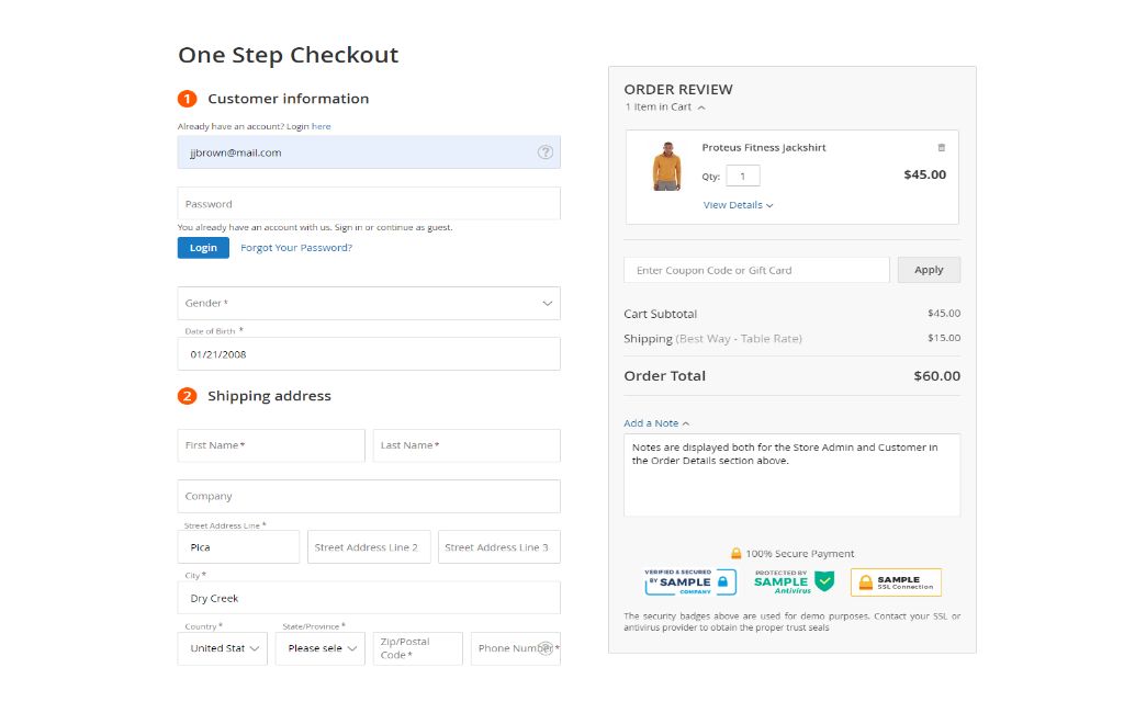 Magento 2 Smart One Step Checkout