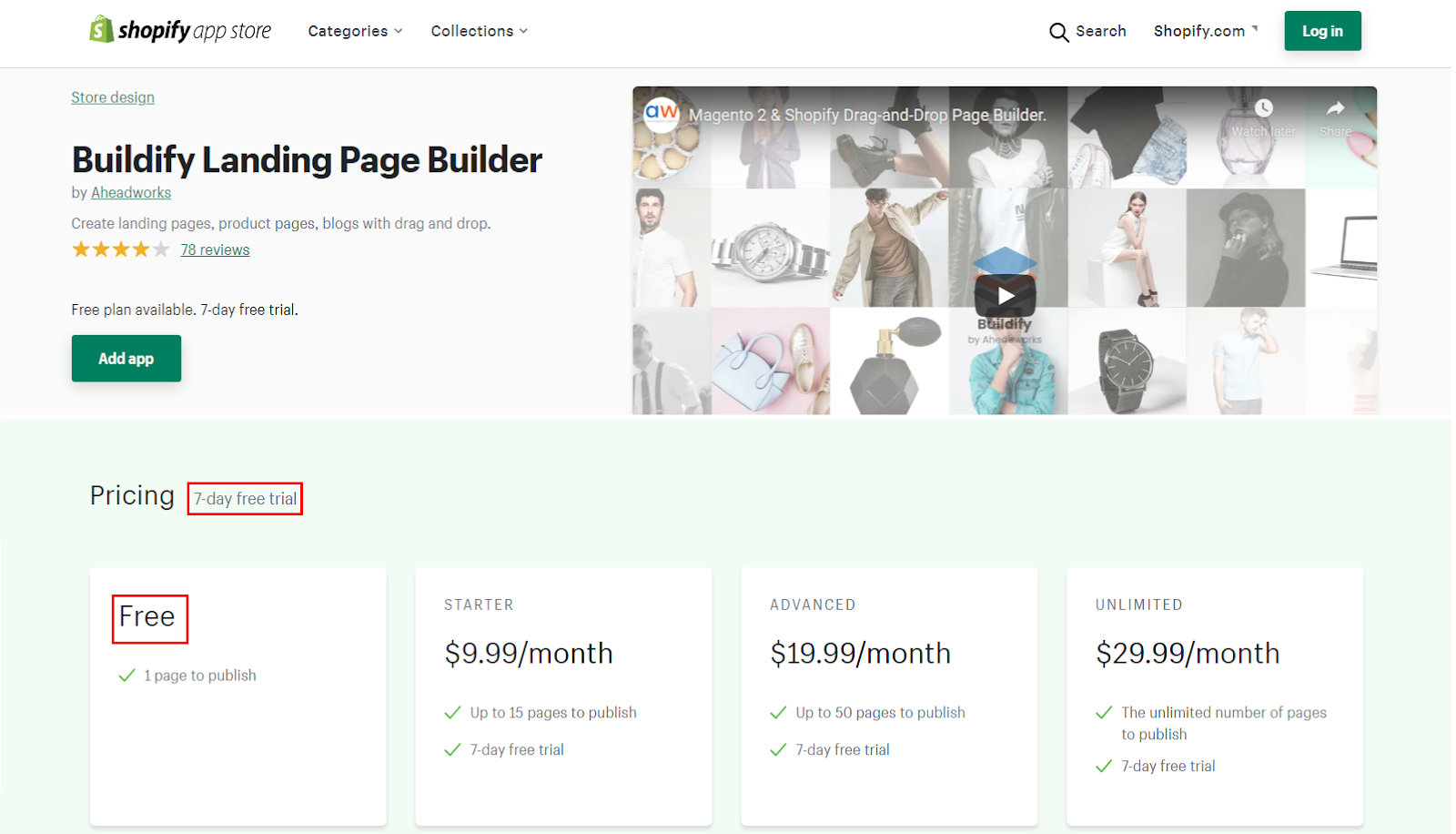 Buildify landing page