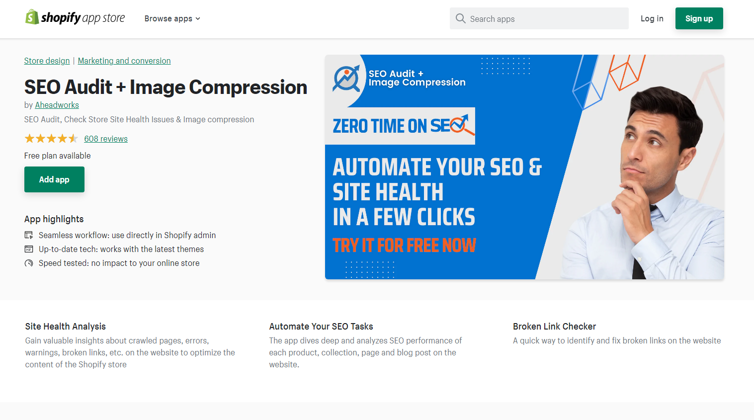 SEO Audit + Image compression app