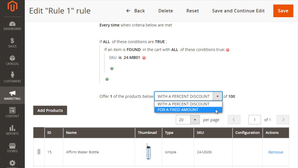 Rule Settings | Add Free Product to Cart for Magento 2