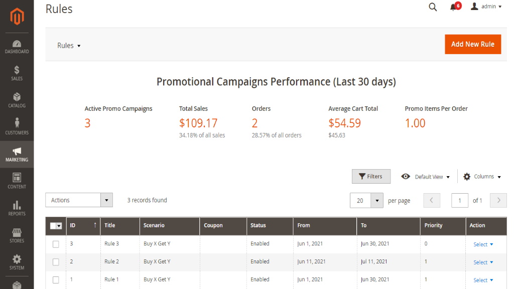 Dashboard | Add Free Product to Cart for Magento 2