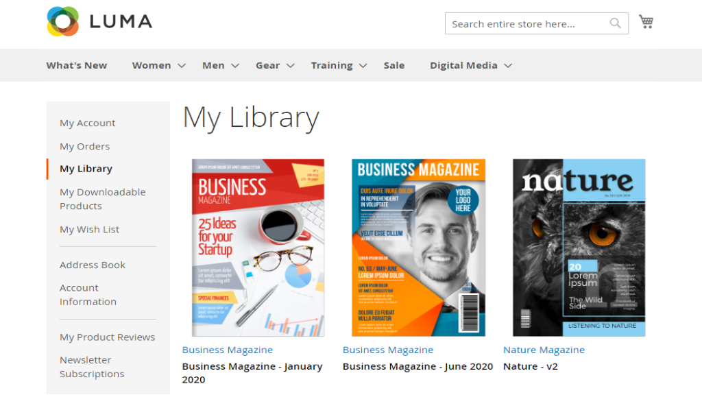 My Library | Digital Media for Magento 2