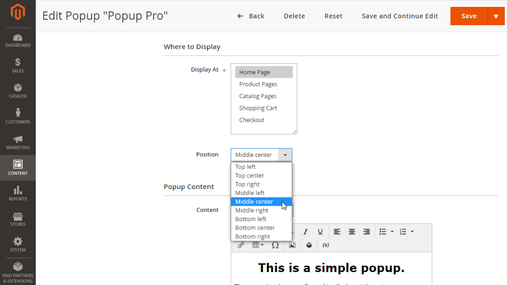 Edit popup pro | Popup Pro for Magento 2