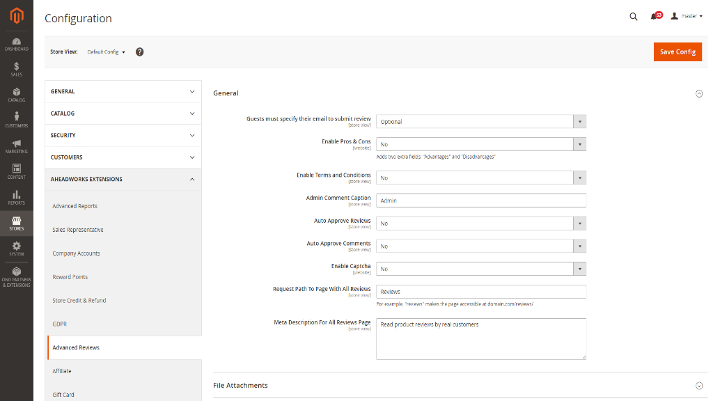 Extension Configurations | Advanced Reviews Extension for Magento 2