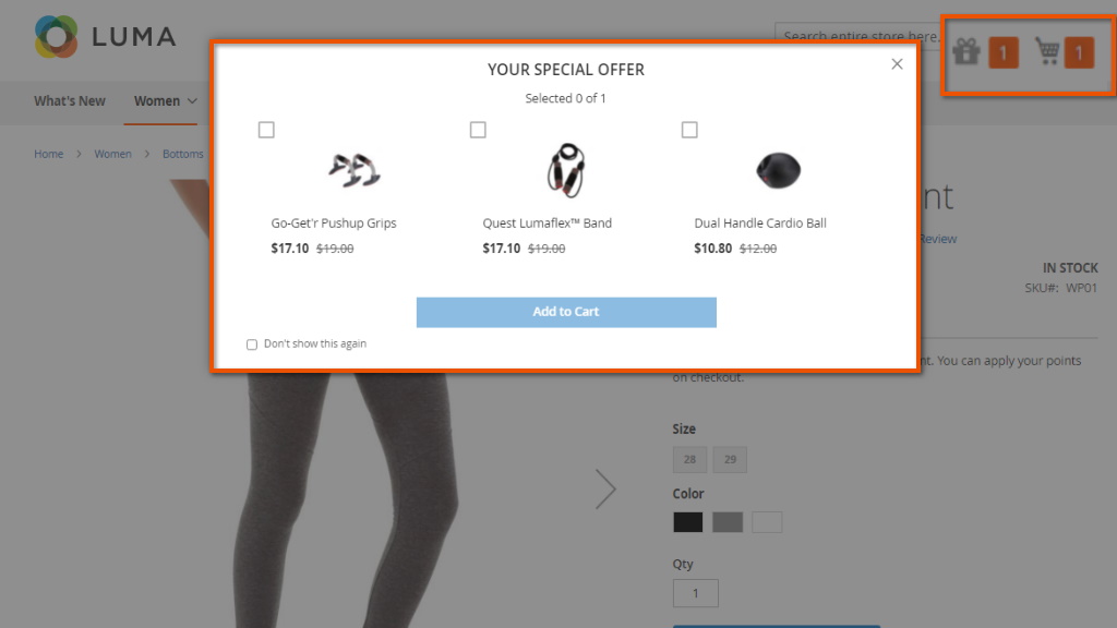 Add Free Product to Cart for Magento 2