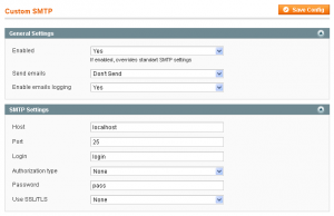 Custom SMTP Configuration