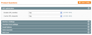 Product Questions Configuration