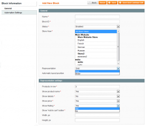 Settings for rating stars