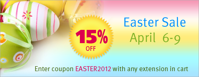 Easter Sale - 15% off