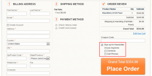 One Step Checkout + Advanced Newsletter