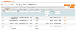 Auction Log