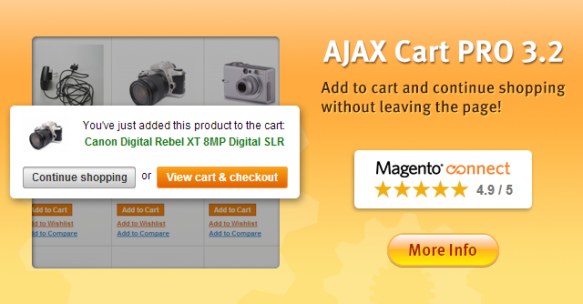 Magento AJAX Cart Pro extension