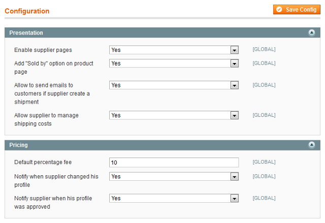 Marketplace Configuration