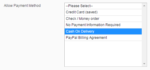 Pickup Locations Payment Methods