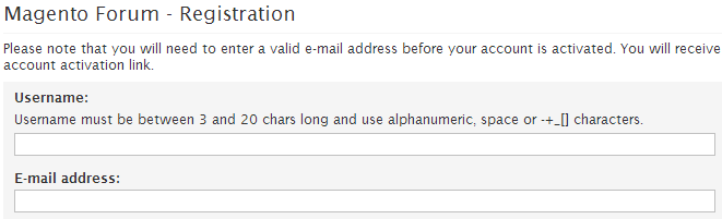 Forum Registration