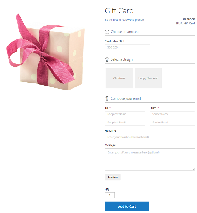 Gift Card Page
