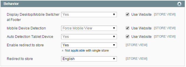 The Redirect to Store View Option